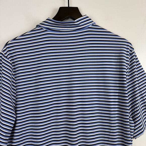 RLX Ralph Lauren 2012 US Open Olympic Club Stripe Polo Shirt Blue - M - Picture 6 of 8